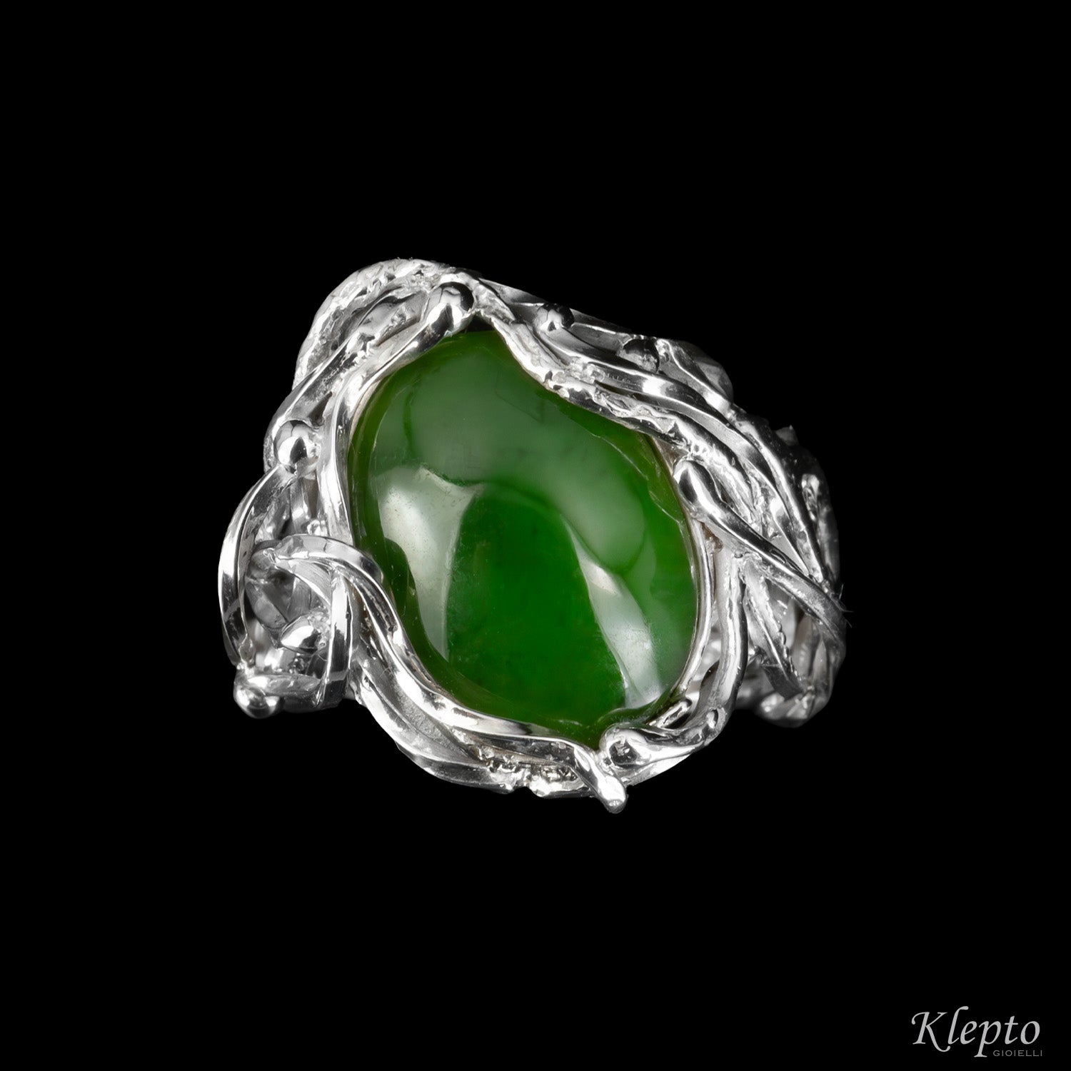 Anello in Argento Silnova® a filo intrecciato con Avventurina