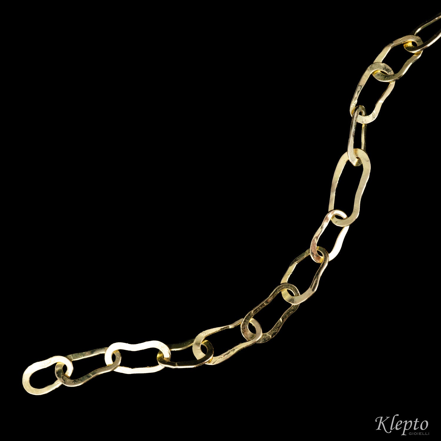 Bracciale in oro giallo ad anelli ovali