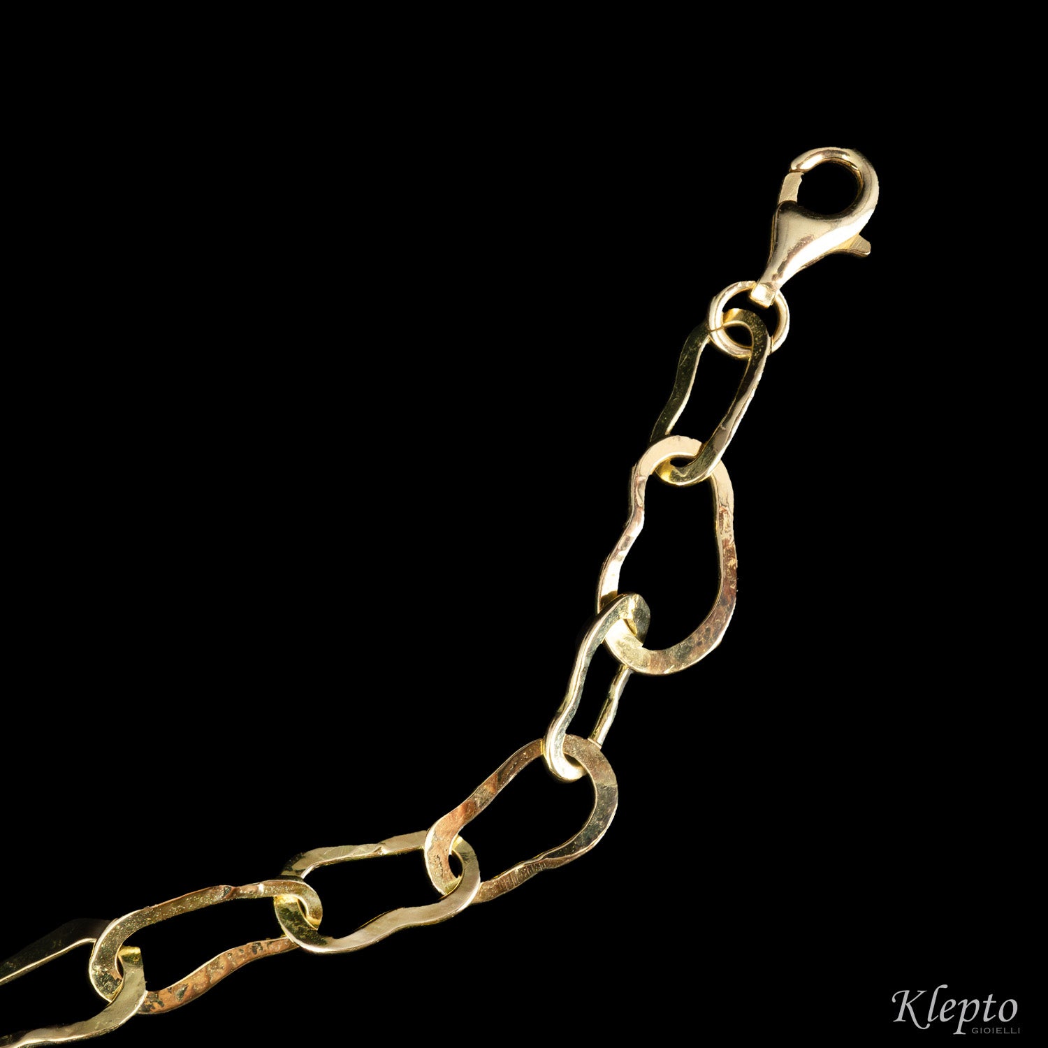 Bracciale in oro giallo ad anelli ovali