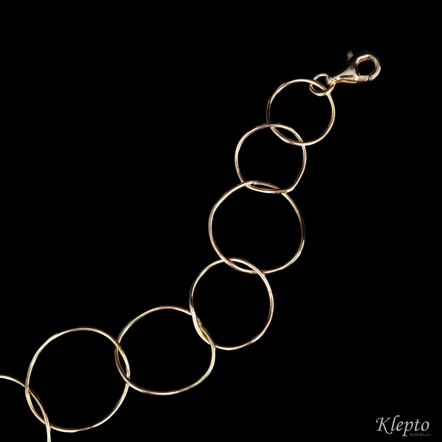 Bracciale in oro giallo ad anelli