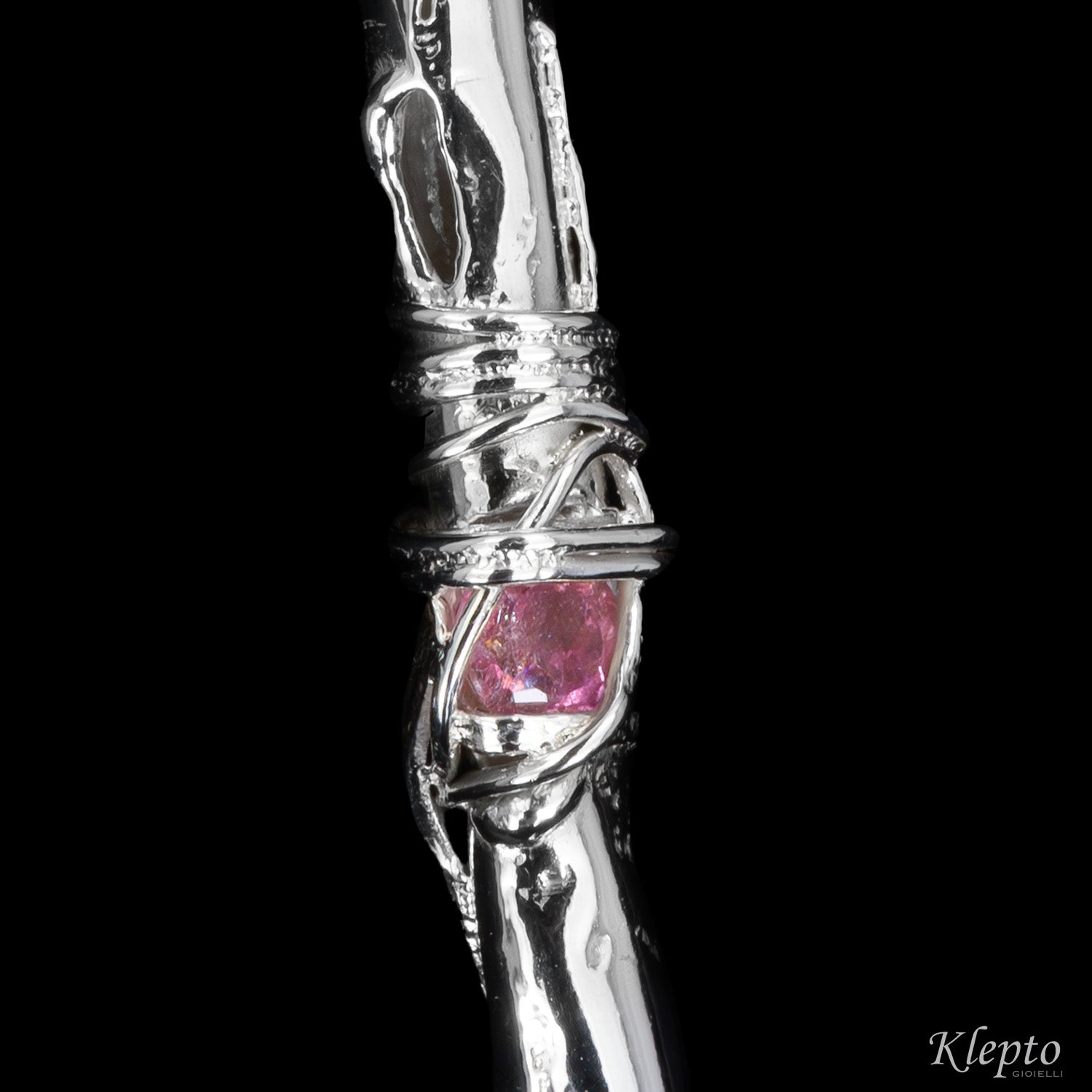 Pendente in Argento Silnova® con Tormalina rosa